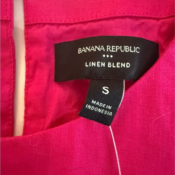 Banana Republic Linen Blend Women's Sleeveless Crop Top in Barbie Pink. Size S - Picture 5 of 7